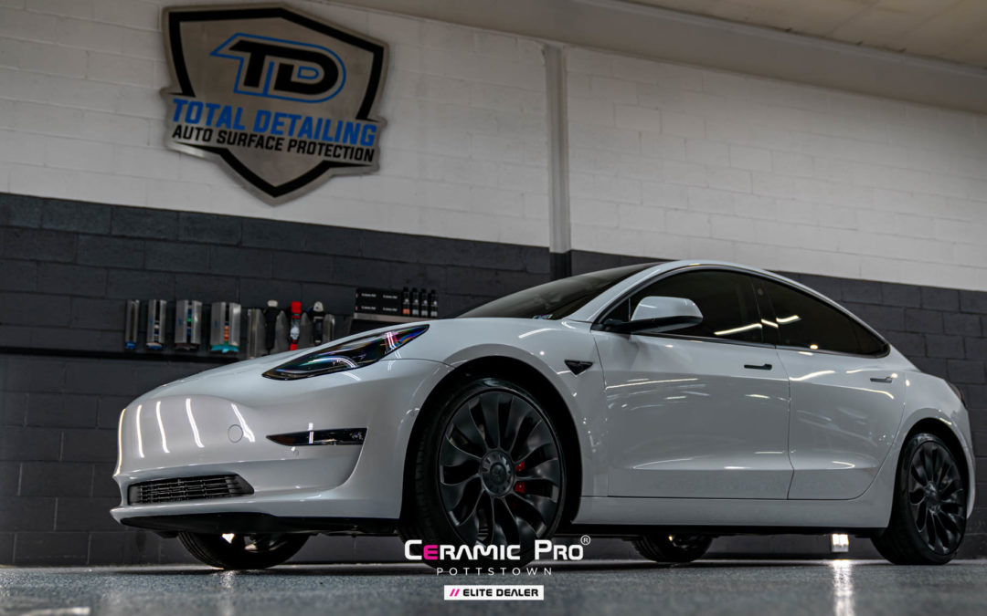 2022 White Tesla Model 3 – PPF & Ceramic Coating