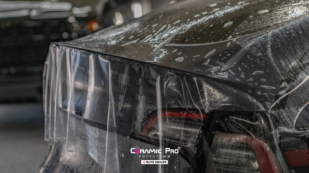 Tesla Paint Protection Film installed on Tesla Model Y Rear hatch at Total Detailing