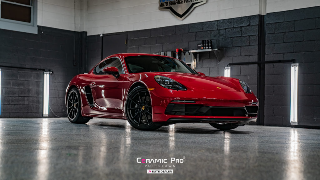 2022 Red Porsche GTS4 with Paint Protection Film installed by Total Detailing