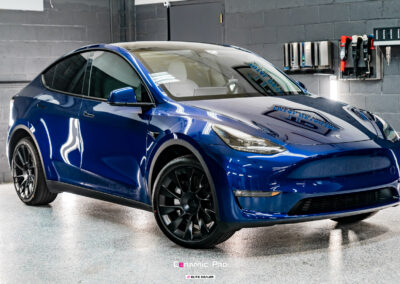 2023 Blue Tesla Model Y – PPF & Ceramic Coating