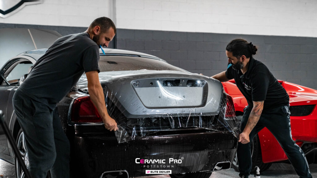 Paint Protection Film being Applied to Rolls Royce Wraith at Total Detailing